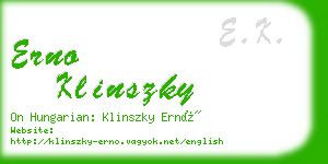 erno klinszky business card